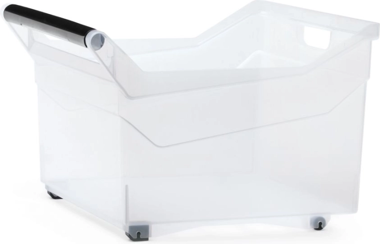 Boîte de rangement en plastique transparente sur roulettes 29 l NUK