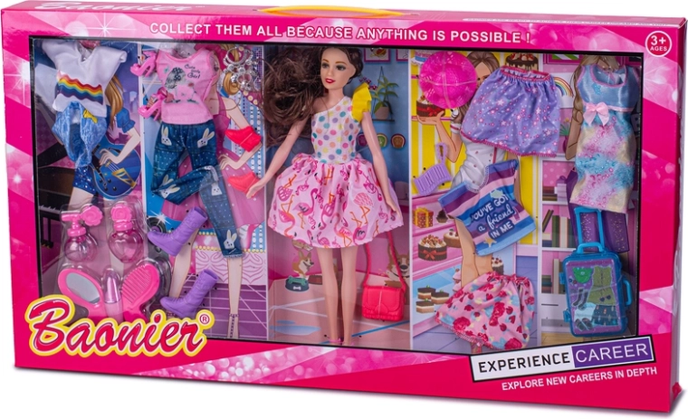 Poupée mannequin 29 cm avec tenues et accessoires