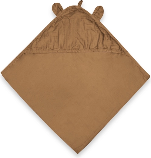 Serviette de bain bébé en mousseline Nuuroo Danila avec capuche Iced Coffee