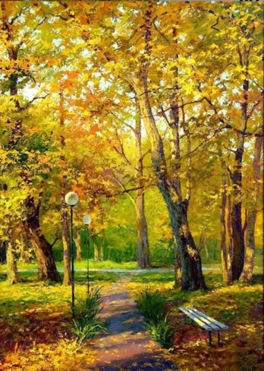Norimpex Peinture par numéros Automne doré en forêt 40 × 50 cm