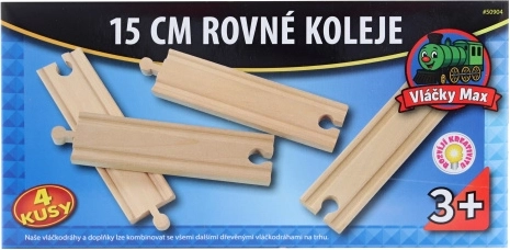 Rails droites Vláčky Max de 15 cm - 4 pièces