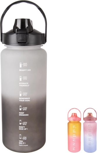 Gourde sportive 2 l avec indicateur de temps, assortiment de couleurs