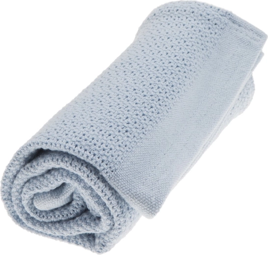 VINTER & BLOOM couverture en coton bio Soft Grid True Blue