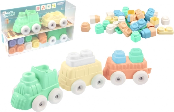 Jeu de construction train avec blocs Play&Squish