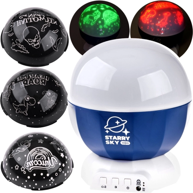 Projecteur ciel étoilé avec motifs dinosaures et Halloween