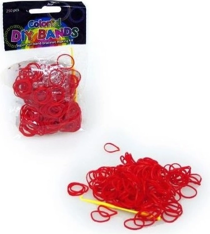 Lot d’élastiques pour tressage de bijoux rouges (250 pcs)