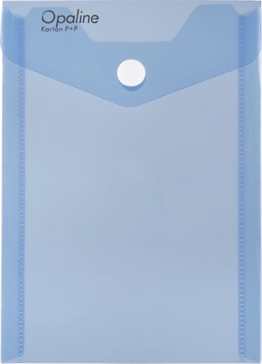 Pochette à bouton A6 verticale Opaline bleue