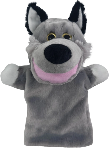 Marionnette loup en peluche 26 cm