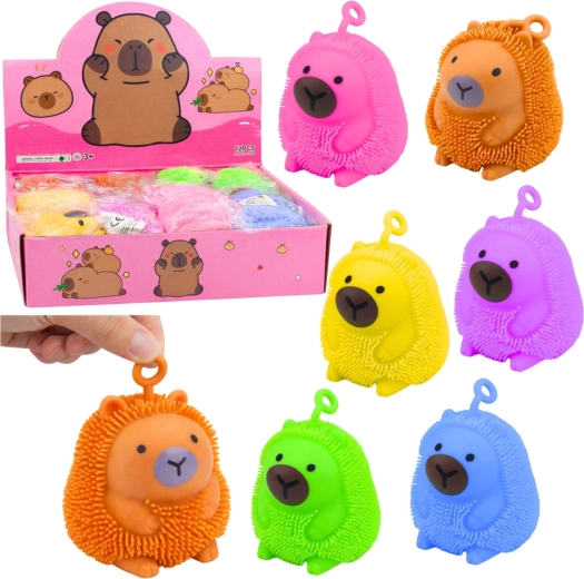 Balle sensorielle antistress capybara avec LED, assortiment de couleurs