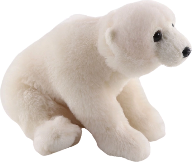 Ours polaire en peluche assis 25 cm