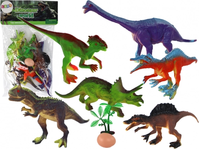 ensemble de figurines de dinosaures avec accessoires, 6 pièces