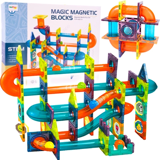Jeu de construction magnétique XXL – piste à billes, 96 pièces