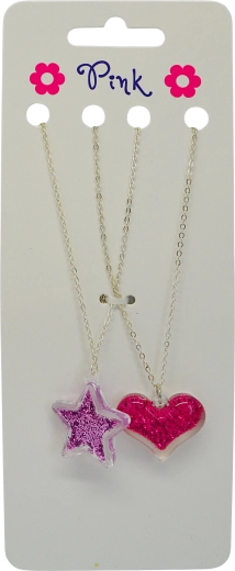 Colliers avec pendentifs cœur et étoile, lot de 2 pièces