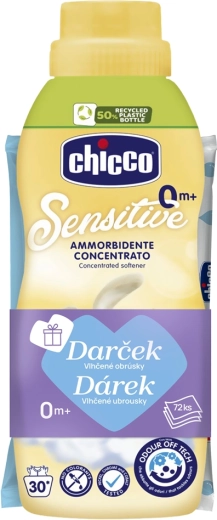 Chicco assouplissant Baby Sensitive Doux toucher 750 ml + lingettes humides 72 pcs gratuites