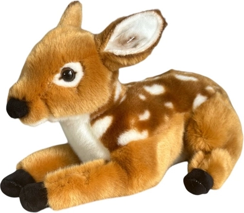 Biche en peluche allongée 28 cm