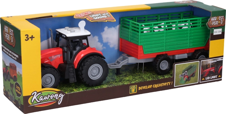 Tracteur avec remorque et effets lumineux et sonores de 36 cm