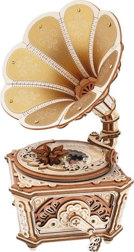 RoboTime puzzle 3D en bois de gramophone musical Diva
