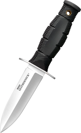 Cold Steel Mini Leatherneck Double Edge – petit couteau de cou 9 cm, noir, Kraton, étui Secure-Ex