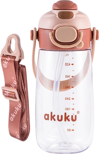 Gourde scolaire avec paille Akuku 480 ml mocha