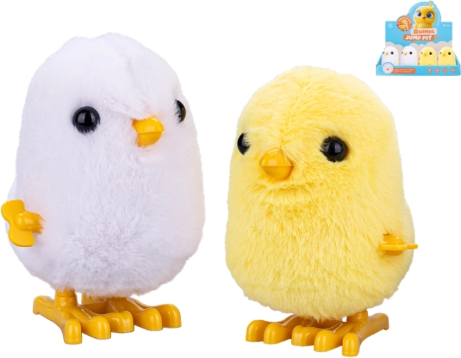 Poussin en peluche avec clé à remonter 9 cm