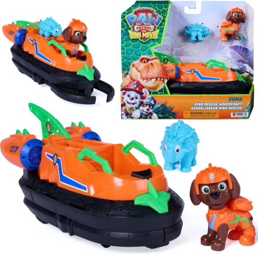 Spin Master Pat’ Patrouille Dino Rescue – aéroglisseur Zuma avec figurines (17,5 cm)