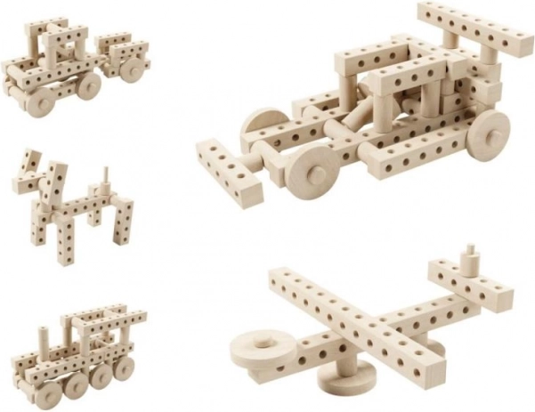 Kit de construction créatif en bois avec 67 pièces