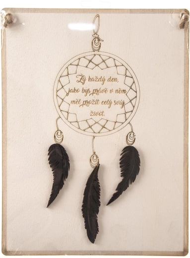 Pancarte en bois avec inscription motivante « Vis chaque… » 20 × 27 cm