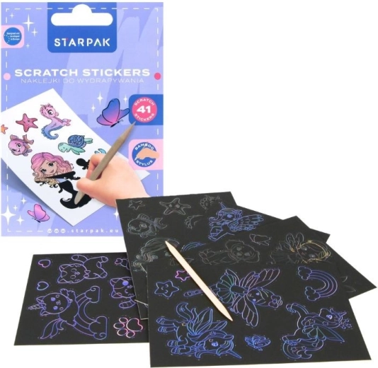 Autocollants à gratter fantasy 41 pcs