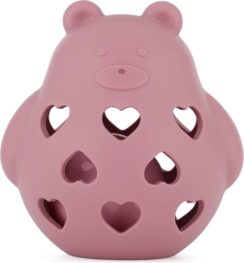Petite&Mars hochet et anneau de dentition en silicone Bear Basil dusty rose
