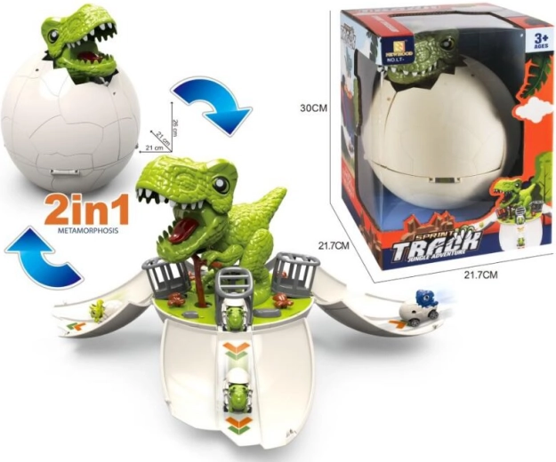 Dinosaure 2-en-1 – lanceur de petites voitures dans un œuf de dinosaure