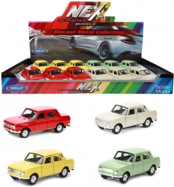 Voiture Welly Wartburg 353 métal/plastique 12 cm 4 couleurs à rétrofriction