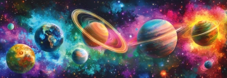 Puzzle panoramique Planètes colorées 150 pièces DINO