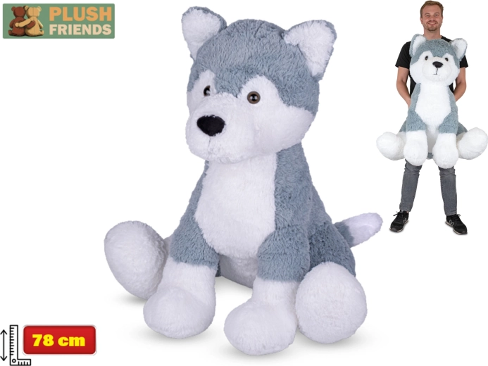 Chien husky en peluche 78 cm assis – Plush Friends