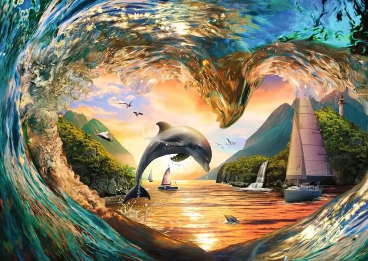 Puzzle Cœur des vagues marines 1000 pièces RAVENSBURGER