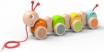 Chenille en bois à tirer