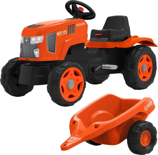 Tracteur à pédales FALK Kubota avec remorque et capot ouvrant 2–6 ans