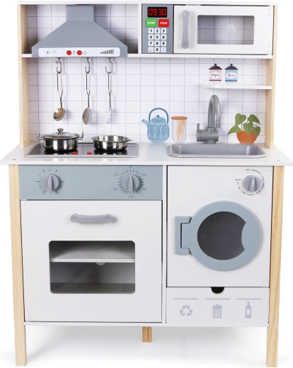 Babu cuisine en bois pour enfants avec four et machine à laver