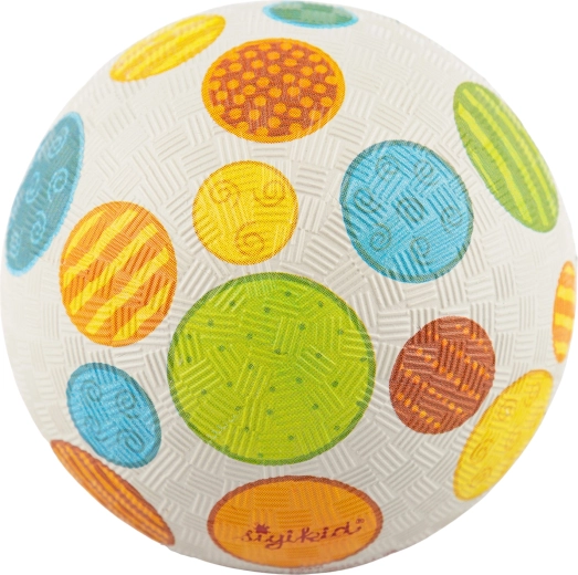 Ballon pour enfant Sigikid en caoutchouc naturel gris à pois 12 cm