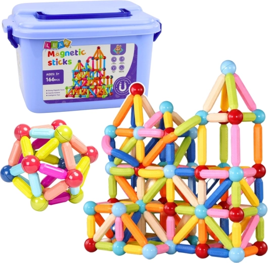 Jeu de construction magnétique 3D en boîte, 166 pièces