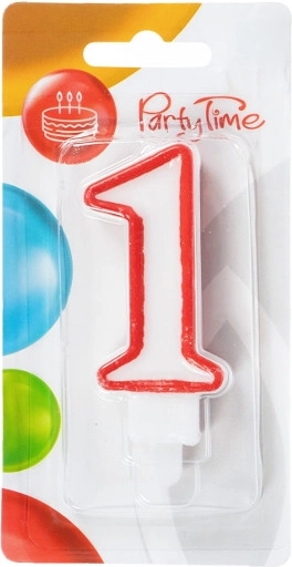 Bougie d’anniversaire chiffre 1 rouge