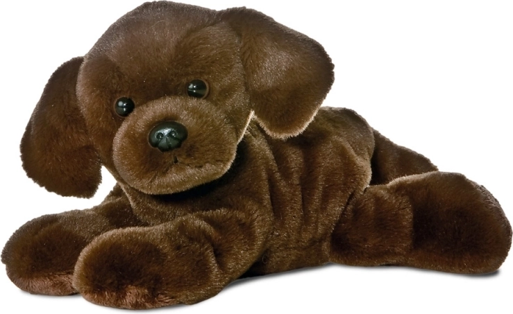 Aurora mini flopsies lil lucky labrador chocolat en peluche 21 cm