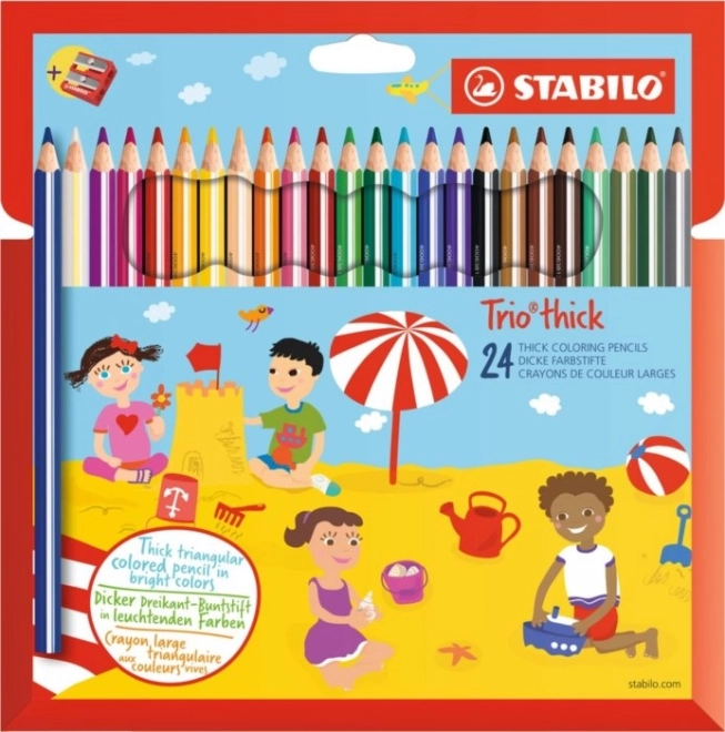Stabilo Trio crayons épais 24 pcs avec taille-crayon