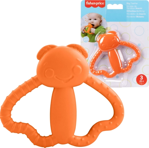 Anneau de dentition pour bébé papillon orange FISHER‑PRICE, doux et texturé