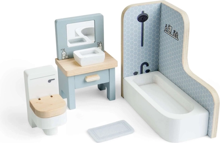 Bigjigs Toys salle de bain en bois pour maison de poupée