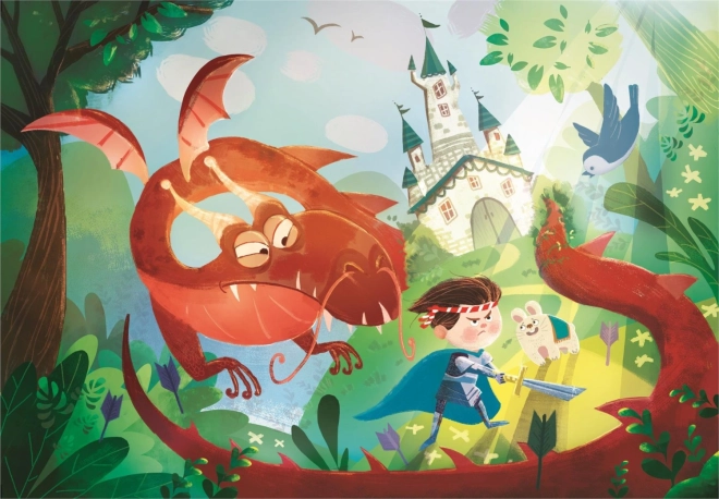 Clementoni Puzzle Dragon et chevalier 180 pièces