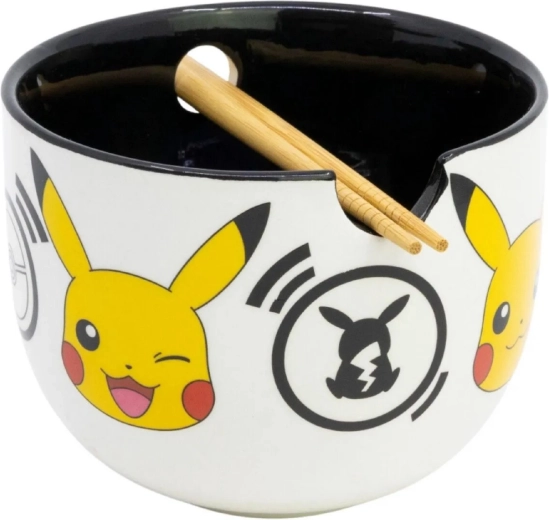 Bol ramen Pokémon avec baguettes Black Logos en boîte cadeau - 1 pièce