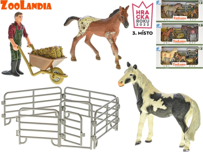 Zoolandia cheval avec poulain et accessoires de ferme