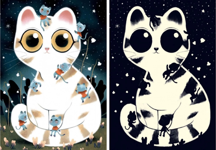 DJECO Puzzle lumineux Chats câlins 50 pièces