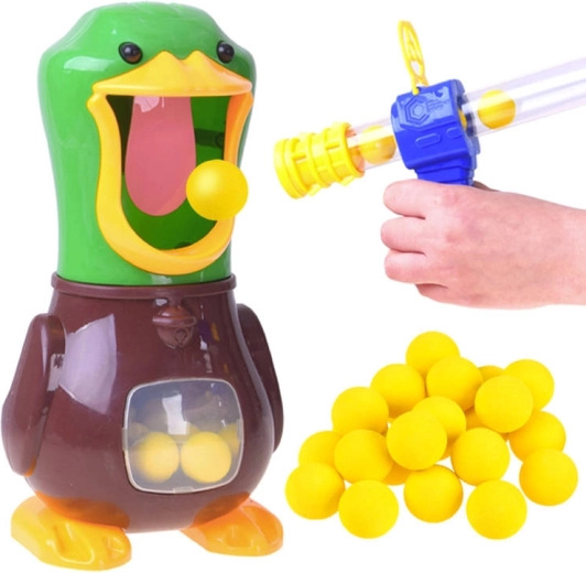 Jeu de tir de table avec canard, balles en mousse et 2 blasters