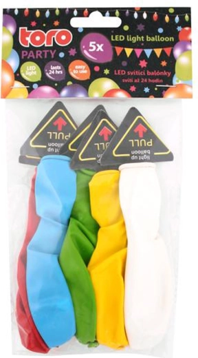 Ballons LED lumineux TORO, lot de 5 pièces